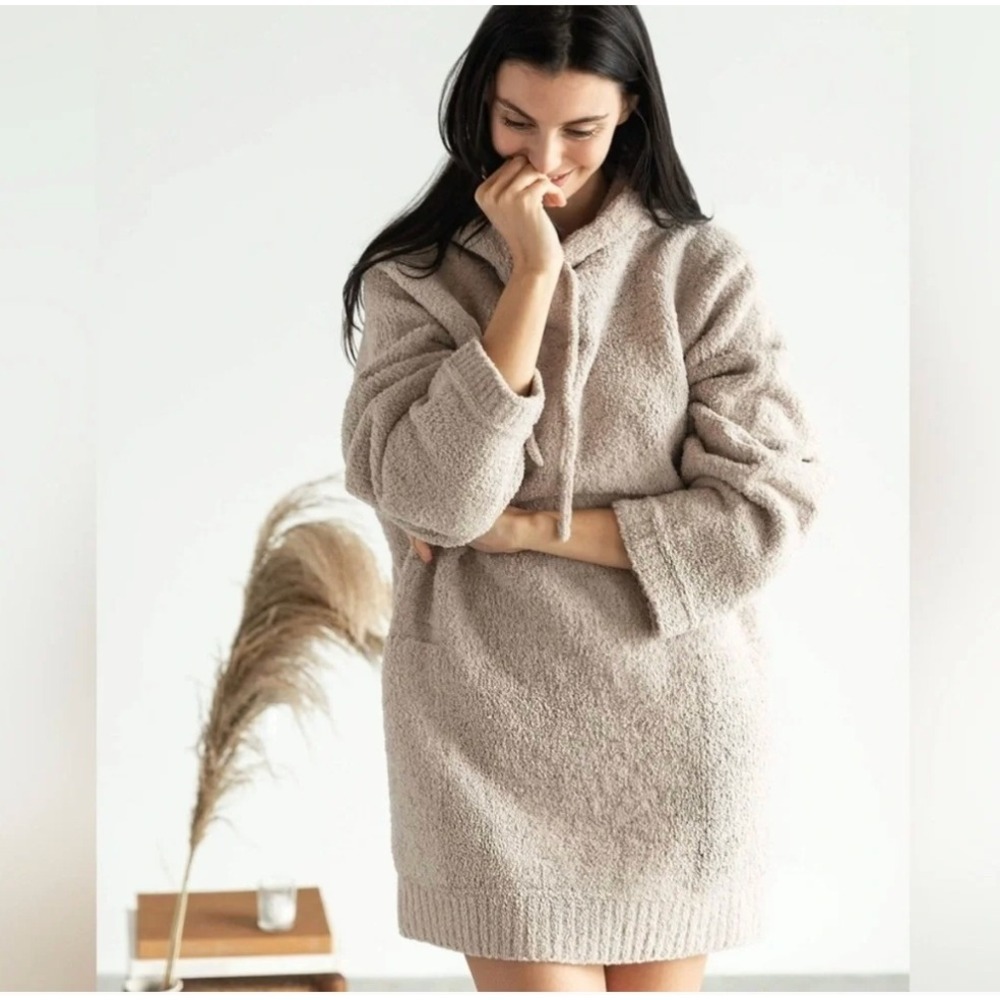Sunday Citizen Snug Blanket Hoodie Taupe Oversized Plush Lounge‎ Sweatshirt OS